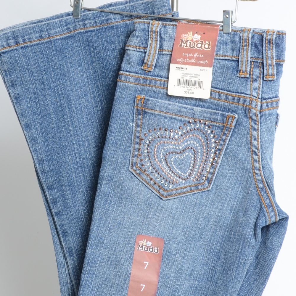 *MUDD* Blue Jeans Super Flare Adjustable waist